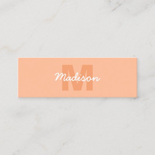 Perzikkleur van 2024 met de naam van het douanemon mini visitekaartje (Voorkant)