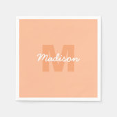 Perzikkleur van 2024 met de naam van het douanemon servet (Voorkant)