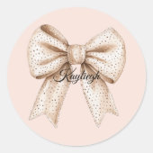 perzikkleurboeg ronde sticker (Voorkant)