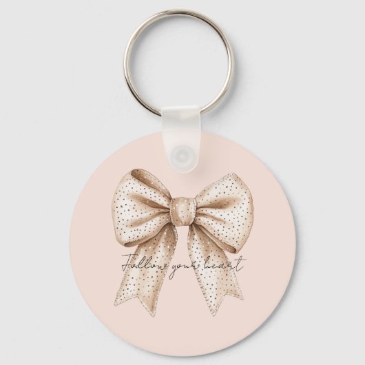 perzikkleurboeg sleutelhanger (Voorkant)