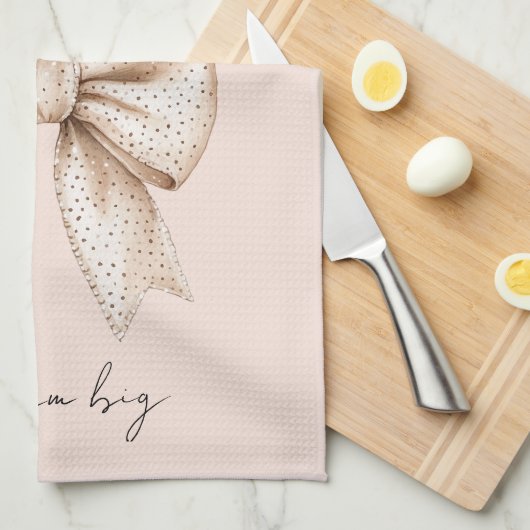 perzikkleurboeg theedoek (Quarter Fold)