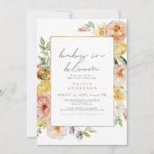 Perzikkleurig Baby shower met bloesem Kaart (Voorkant)