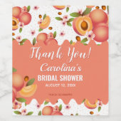 Perzikkleurig bloemfruit wijn etiket (Enkel label)