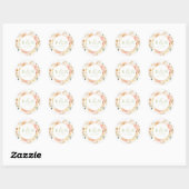 Perzikkleurig, Blush met groene weddenschappen / F Ronde Sticker (Vel)