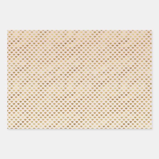 Perzikkleurig Blush Ombre Gold Glitzy Heart Inpakpapier Vel (Voorkant 3)