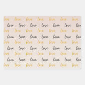 Perzikkleurig Blush Ombre Gold Glitzy Heart Inpakpapier Vel (Voorkant 2)
