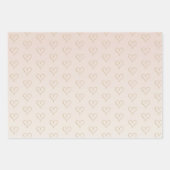 Perzikkleurig Blush Ombre Gold Glitzy Heart Inpakpapier Vel (Voorkant)
