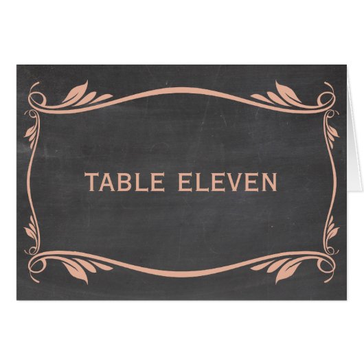 Perzikkleurig Chalkboard-tabelnummer Kaart (Voorkant Horizontaal)