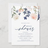 Perzikkleurig en blauw Vrijgezellenfeest Kaart (Voorkant)