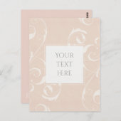 Perzikkleurig en crèmekleurig, wit, zwevend, legan briefkaart (Voorkant / Achterkant)