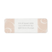 Perzikkleurig en crèmekleurig, wit, zwevend, legan etiket (Voorkant)