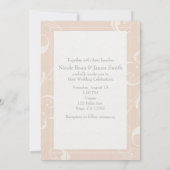 Perzikkleurig en crèmekleurig, wit, zwevend, legan kaart (Achterkant)