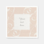 Perzikkleurig en crèmekleurig, wit, zwevend, legan servet (Voorkant)