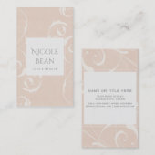 Perzikkleurig en crèmekleurig, wit, zwevend visitekaartje (Voorkant / Achterkant)