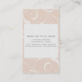 Perzikkleurig en crèmekleurig, wit, zwevend visitekaartje (Achterkant)