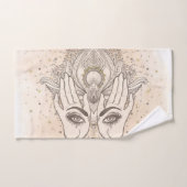 Perzikkleurig en goudboho Lotus Flower Beauty Bad Handdoek (Handdoek)