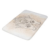 Perzikkleurig en goudboho Lotus Flower Beauty Badmat (Gekanteld)