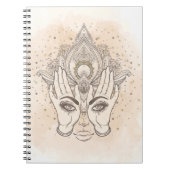Perzikkleurig en goudboho Lotus Flower Beauty Notitieboek (Voorkant)