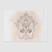 Perzikkleurig en goudboho Lotus Flower Beauty Tissuepapier (Voorkant)