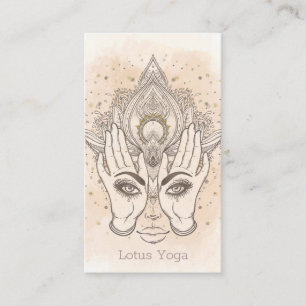 Perzikkleurig en goudboho Lotus Flower Beauty Visitekaartje