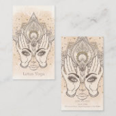 Perzikkleurig en goudboho Lotus Flower Beauty Visitekaartje (Voorkant / Achterkant)