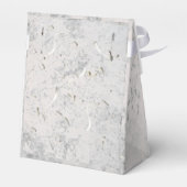 Perzikkleurig en grijs marmer-monogramme bedankdoosjes (Achterkant)