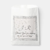 Perzikkleurig en grijs marmer-monogramme bedankzakje (Voorkant)