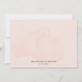 Perzikkleurig en grijs romantisch elegante bruilof bedankkaart (Achterkant)