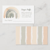 Perzikkleurig en grijs Waterverf RegenboogBaby sho Informatiekaartje (Voorkant / Achterkant)