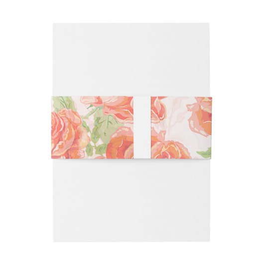 perzikkleurig en groen uitnodigingen wikkel (Achterkant Voorbeeld)