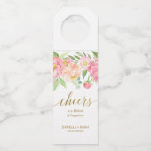 Perzikkleurig en roze pony Cheers Weddenschap Flessenhanger (Voorkant)