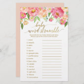 Perzikkleurig en roze pony Flower Baby Word Scramb (Voorkant / Achterkant)