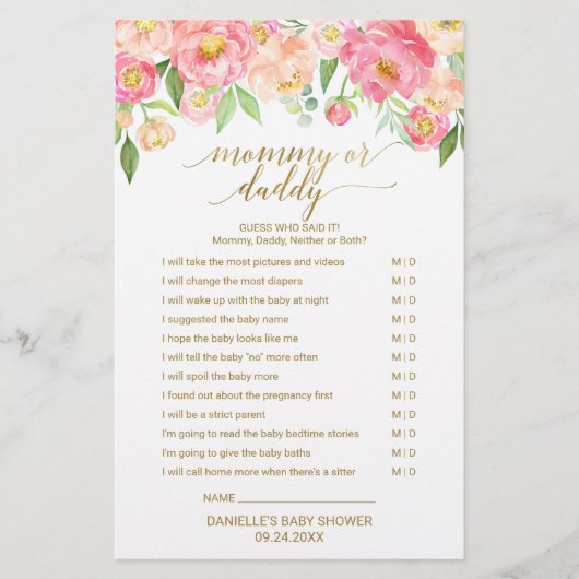 Perzikkleurig en roze pony Flower Baby Word Scramb (Voorkant)