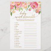 Perzikkleurig en roze pony Flower Baby Word Scramb (Achterkant)