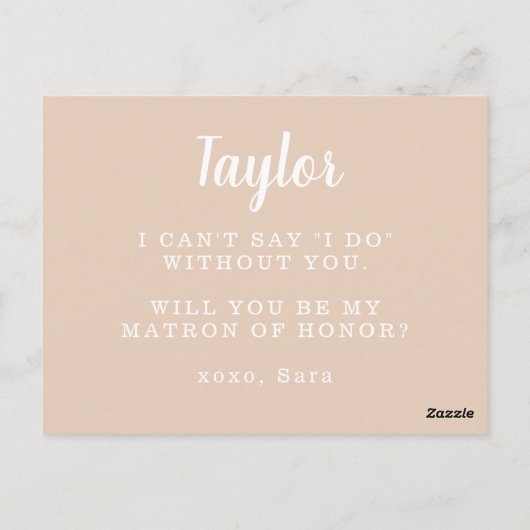 Perzikkleurig en wit flesje van het Honor-voorstel Briefkaart (Achterkant)