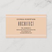 Perzikkleurig en wit modern monogram geometrisch visitekaartje (Achterkant)