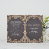 Perzikkleurig lijst, karton gevouwen trouwprogramm (Staand voorkant)