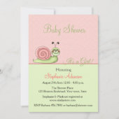 Perzikkleurig, mint-groen, spoelslak, babymeisjesd kaart (Voorkant)