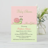 Perzikkleurig, mint-groen, spoelslak, babymeisjesd kaart (Staand voorkant)