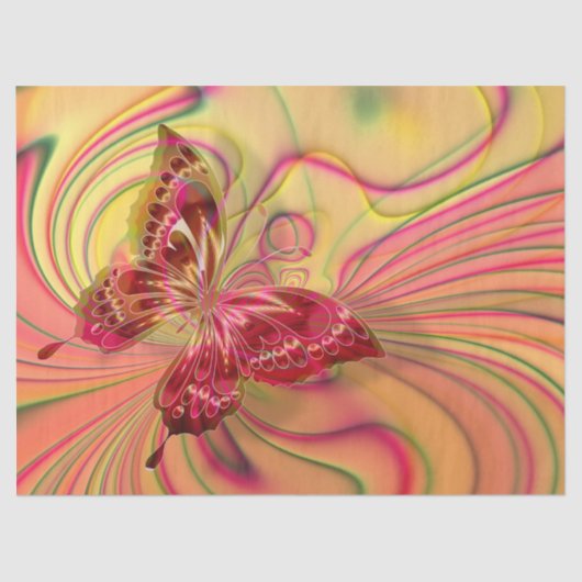 perzikkleurig rood vlinderweefsel tissuepapier (Voorkant)