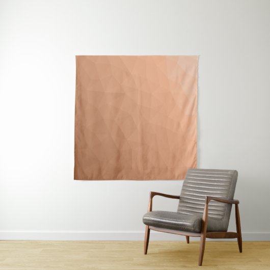 Perzikkleurig verloopgeometrisch maaspatroon wandkleed (In Situ (horizontaal))