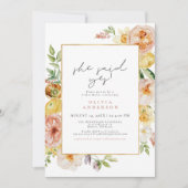 Perzikkleurig Vrijgezellenfeest en bloesem Kaart (Voorkant)