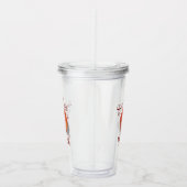 Perzikkleurige acryltumbler acryl drinkbeker (Rechts)