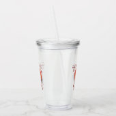 Perzikkleurige acryltumbler acryl drinkbeker (Links)