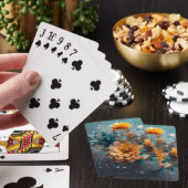 perzikkleurige bloembreuk pokerkaarten (Insitu)