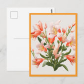 PERZIKKLEURIGE BLOEMEN #1 BRIEFKAART (Voorkant / Achterkant)
