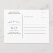 Perzikkleurige bloemen Dusty Blue Save the Date Fo Aankondigingskaart (Achterkant)