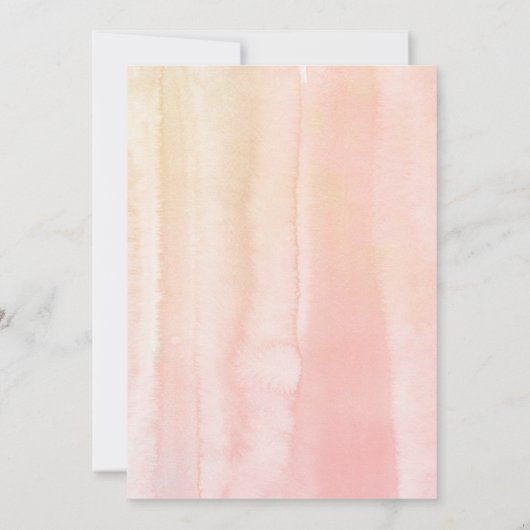 Perzikkleurige bloemen en groen Elegant Afstuderen Kaart (Achterkant)