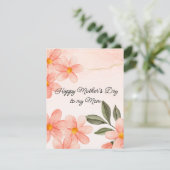 Perzikkleurige Bloemen Moederdag Feestdagenkaart (Staand voorkant)