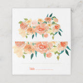 Perzikkleurige bloemen | Trouwplaatskaart Plaatskaartje (Buitenkant ongevouwen)